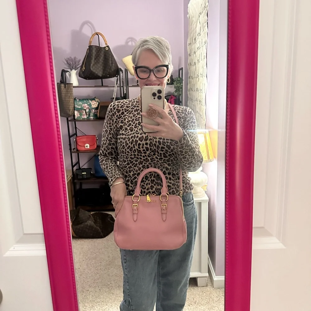 Miu Miu Rose Leather Satchel with Gold Accents - Picture 13 of 15